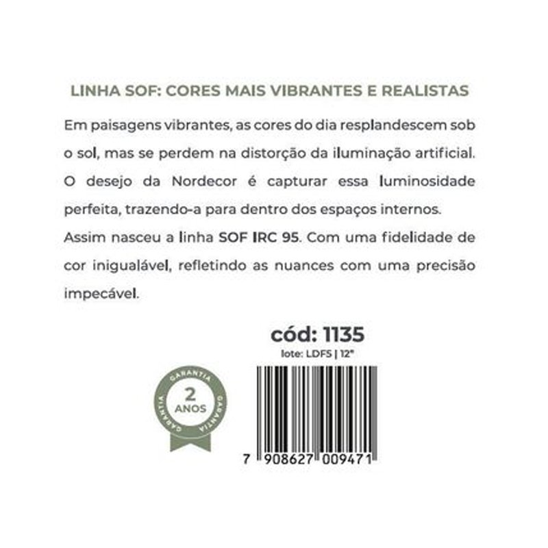 Lâmpada LED AR70 Sof 4,8W 300lm GU10 IRC 95 2700K Nordecor