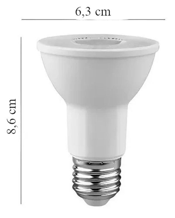 LAMPADA LED PAR 20 7w Branco Quente 3000k bivolt Bocal E27