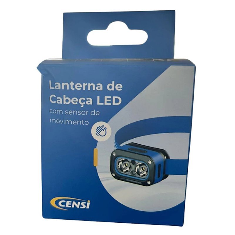 Lanterna de Cabeça Led Sensor de movimento 5 funções censi
