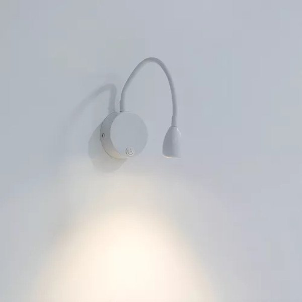 Luminária Arandela Led Flexível Parede BETT 3w 3000k Branco