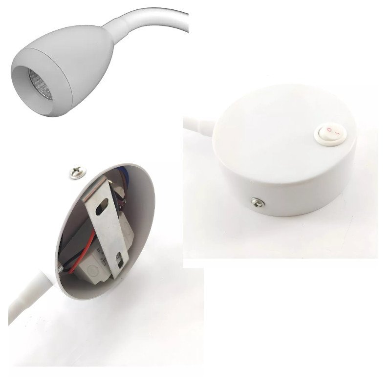 Luminária Arandela Led Flexível Parede BETT 3w 3000k Branco