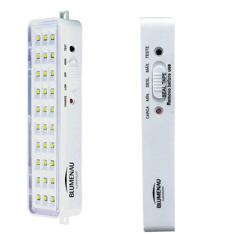 Luminária Emergência 30 LEDs 1W 100lm 100-240V blumenau