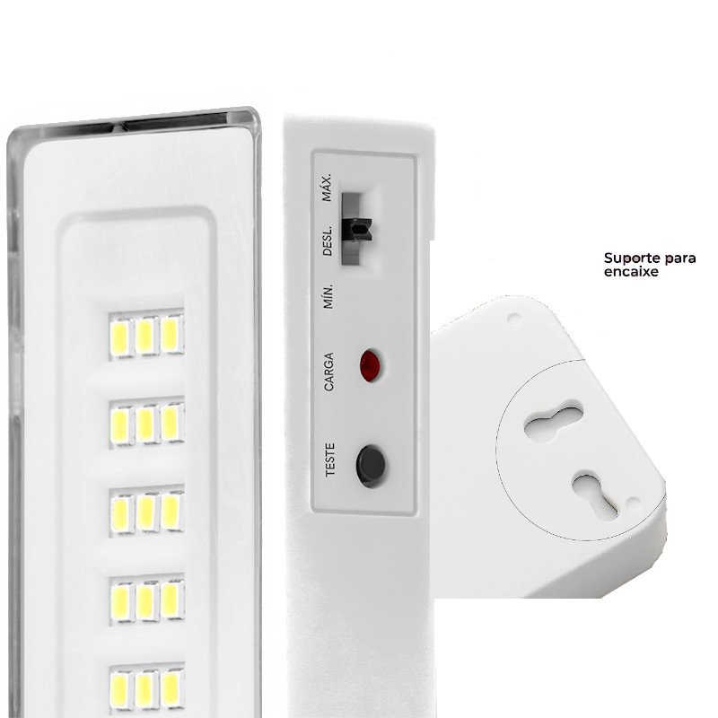 Luminária Emergência 30 LEDs 1W 100lm 100-240V blumenau