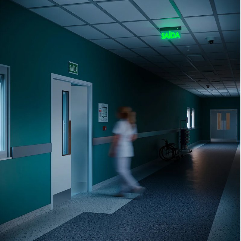 Luminária Emergência Saída Verde Face Única bivolt Avant