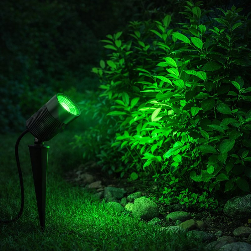 Luminária Espeto Led Jardim 10w luz Verde Bivolt Avant pc