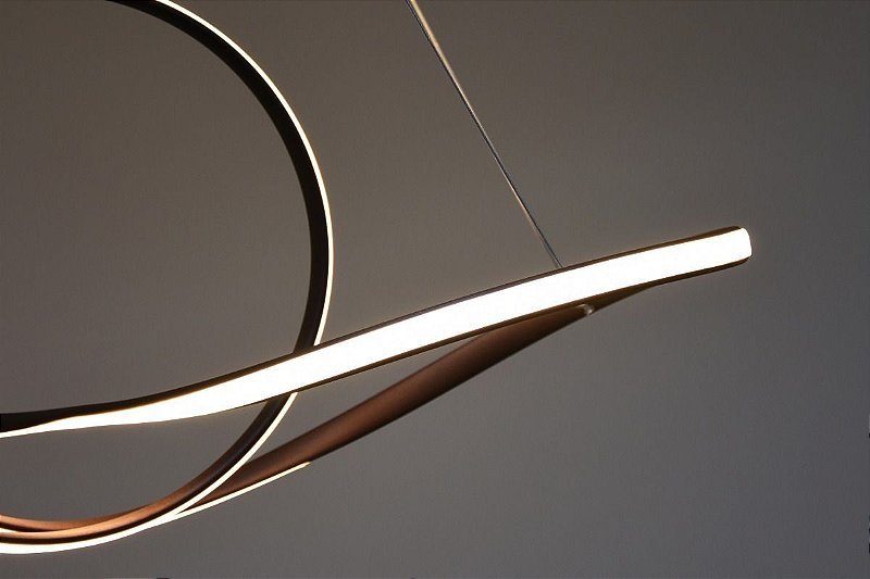 Luminária Led Pendente Design Ambiente Moderno 48w Marrom