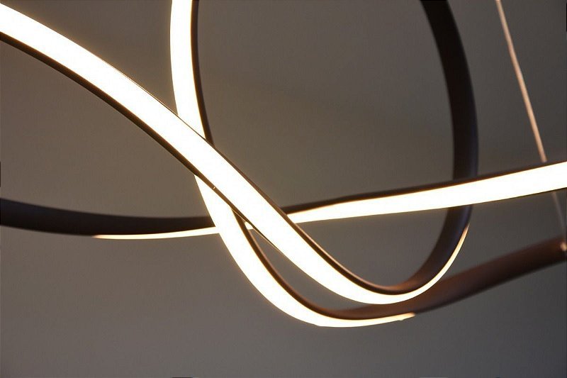 Luminária Led Pendente Design Ambiente Moderno 48w Marrom