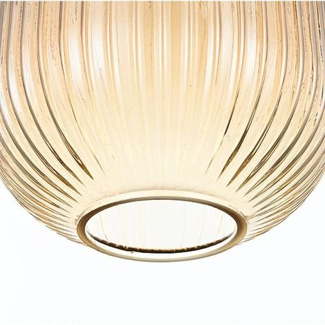 Luminária Lustre Pendente Canne Vis E27 Ouro Champagne