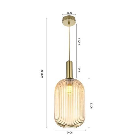 Luminária Lustre Pendente Canne Vis E27 Ouro Champagne