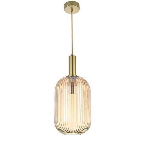 Luminária Lustre Pendente Canne Vis E27 Ouro Champagne