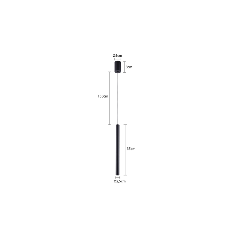 Luminária Lustre Pendente Led Dunn 35cm 3w 3000k Pt Metal