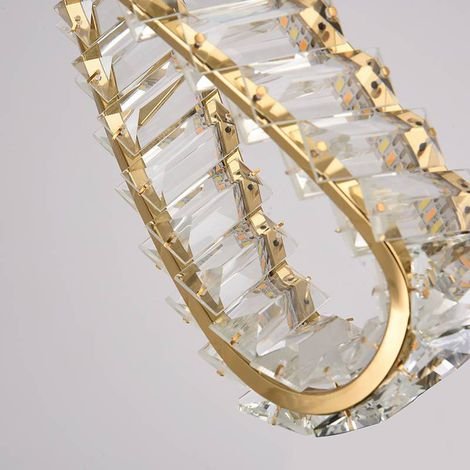 Luminária Lustre Pendente Led Lezie 21w 3000k Ouro Brilho