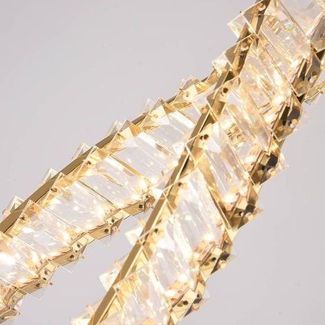 Luminária Lustre Pendente Led Lezie 33w 3000k Ouro Brilho