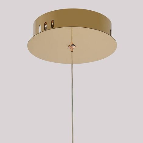 Luminária Lustre Pendente Led Lezie 33w 3000k Ouro Brilho