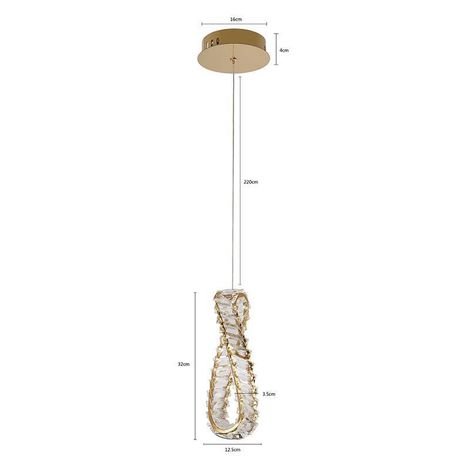 Luminária Lustre Pendente Led Lezie 33w 3000k Ouro Brilho