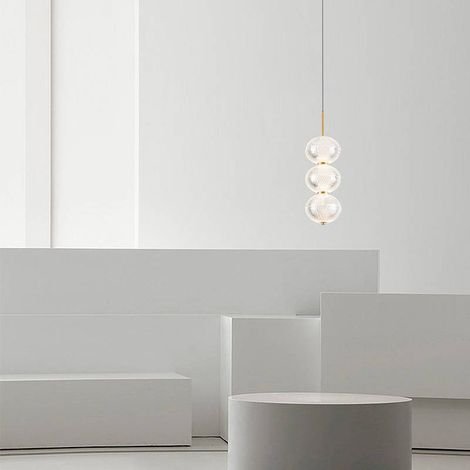 Luminária Lustre Pendente Led Luse 21w 3000k Ouro Champagne