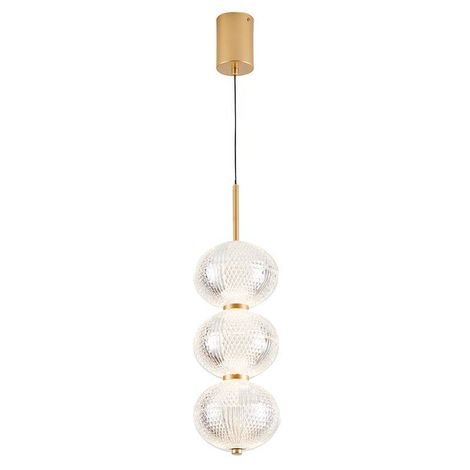 Luminária Lustre Pendente Led Luse 21w 3000k Ouro Champagne