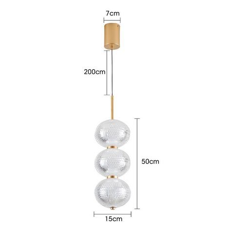 Luminária Lustre Pendente Led Luse 21w 3000k Ouro Champagne