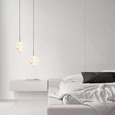 Luminária Lustre Pendente Led Luse 7w 2700k Ouro Champagne