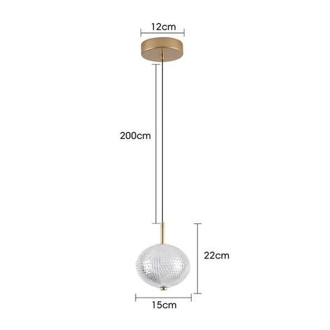 Luminária Lustre Pendente Led Luse 7w 2700k Ouro Champagne