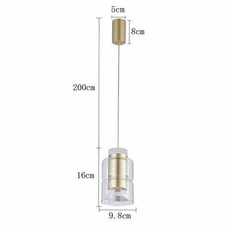 Luminária Lustre Pendente Led Roz 2*5w 3000k Dourada Bivolt