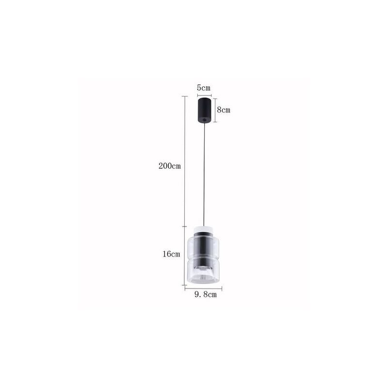 Luminária Lustre Pendente Led Roz 2*5w 3000k PT bivolt