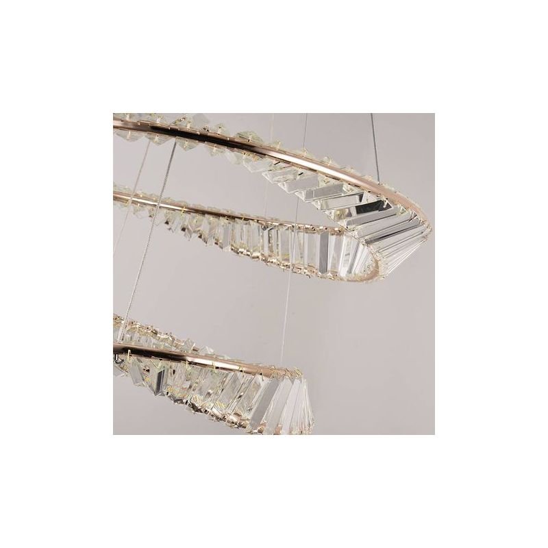 Luminária Lustre Pendente Lezie Ouro Brilho Led Bivolt