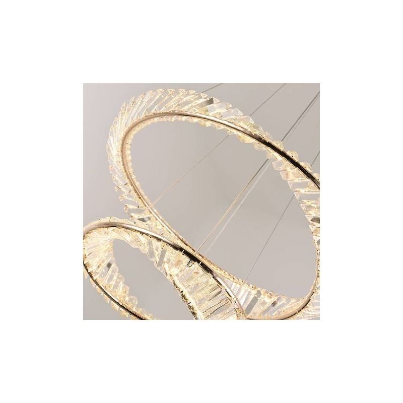 Luminária Lustre Pendente Lezie Ouro Brilho Led Bivolt