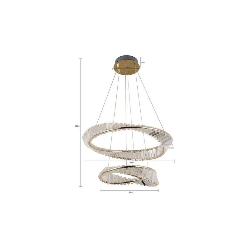Luminária Lustre Pendente Lezie Ouro Brilho Led Bivolt