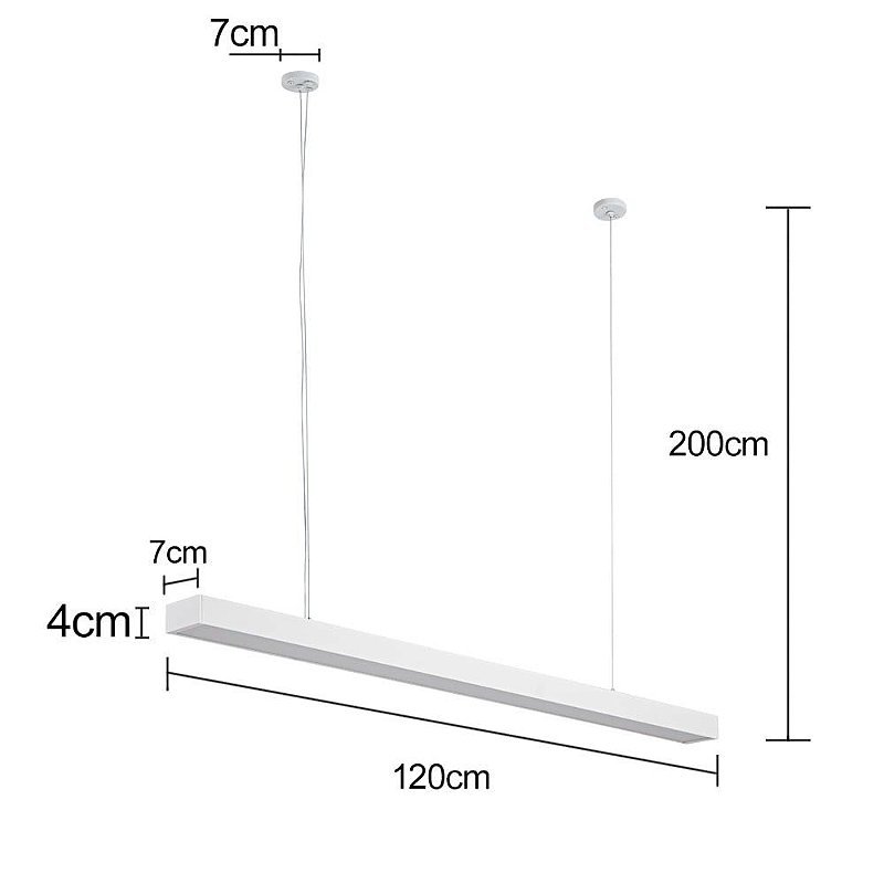 Luminaria Pendente LED linear Otan 24w 4000k 1,20mt Branco