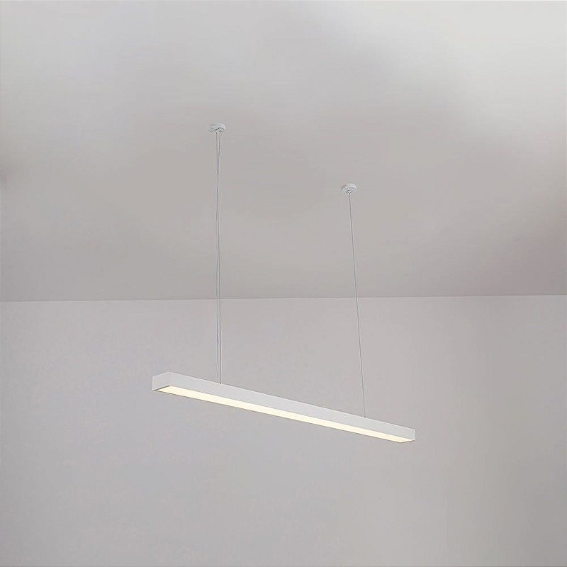 Luminaria Pendente LED linear Otan 24w 4000k 1,20mt Branco