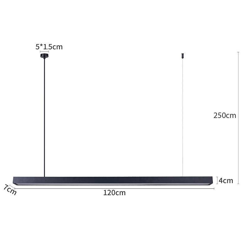Luminaria Pendente LED linear Otan 24w 4000k 1,20mt Preto