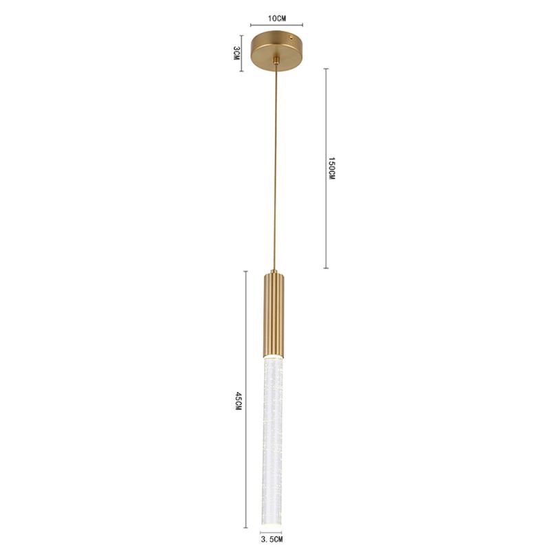Luminária Pendente Led Vanna 3w 3000k Dourado Nordecor