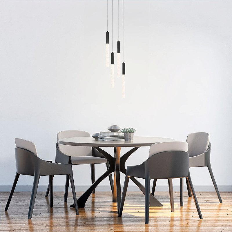 Luminária Pendente Led Vanna 3w 3000k Preto 110/220 Nordecor