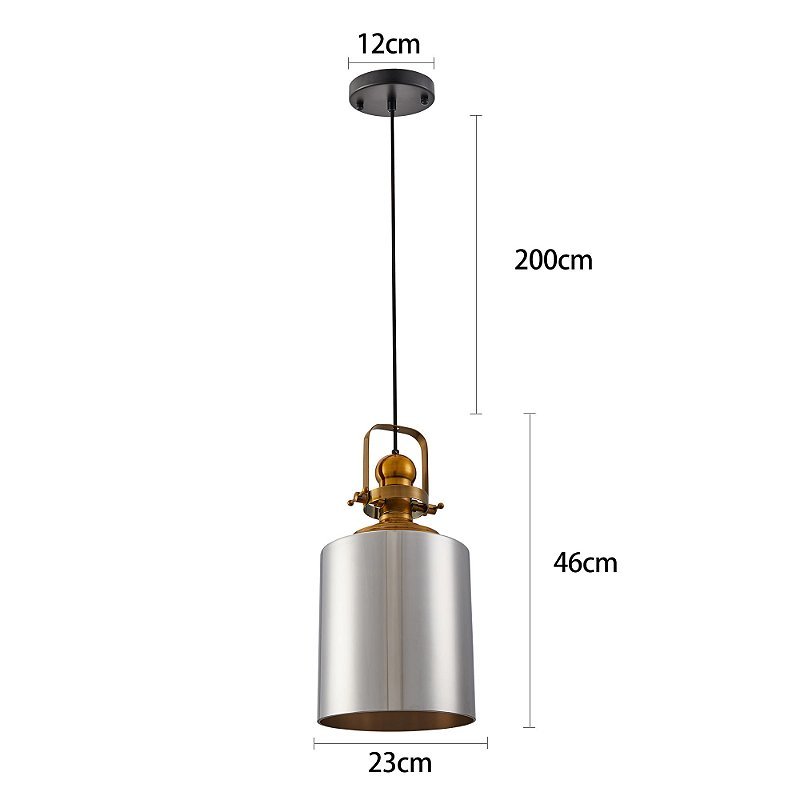 Luminária Pendente Lustre Metal Vidro Tion VAS Ouro Fume