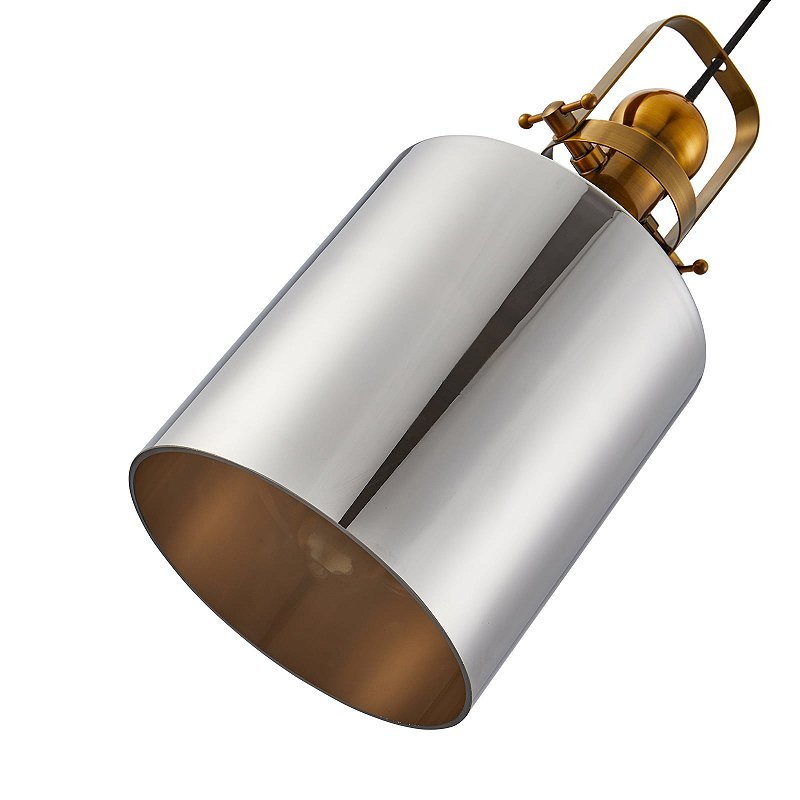Luminária Pendente Lustre Metal Vidro Tion VAS Ouro Fume