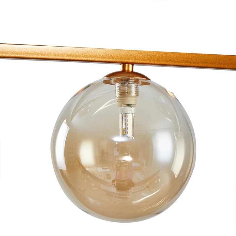 Luminaria Pendente Modular Jabuticaba G9 Dourado c\ Ambar