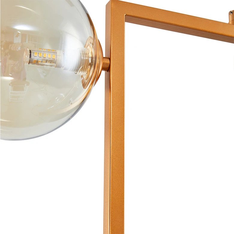 Luminaria Pendente Modular Jabuticaba G9 Dourado c\ Ambar
