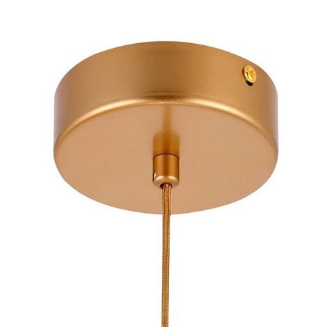 Lustre Pendente MYA Vidro Aluminio 3W 3000k Dourado Bivolt
