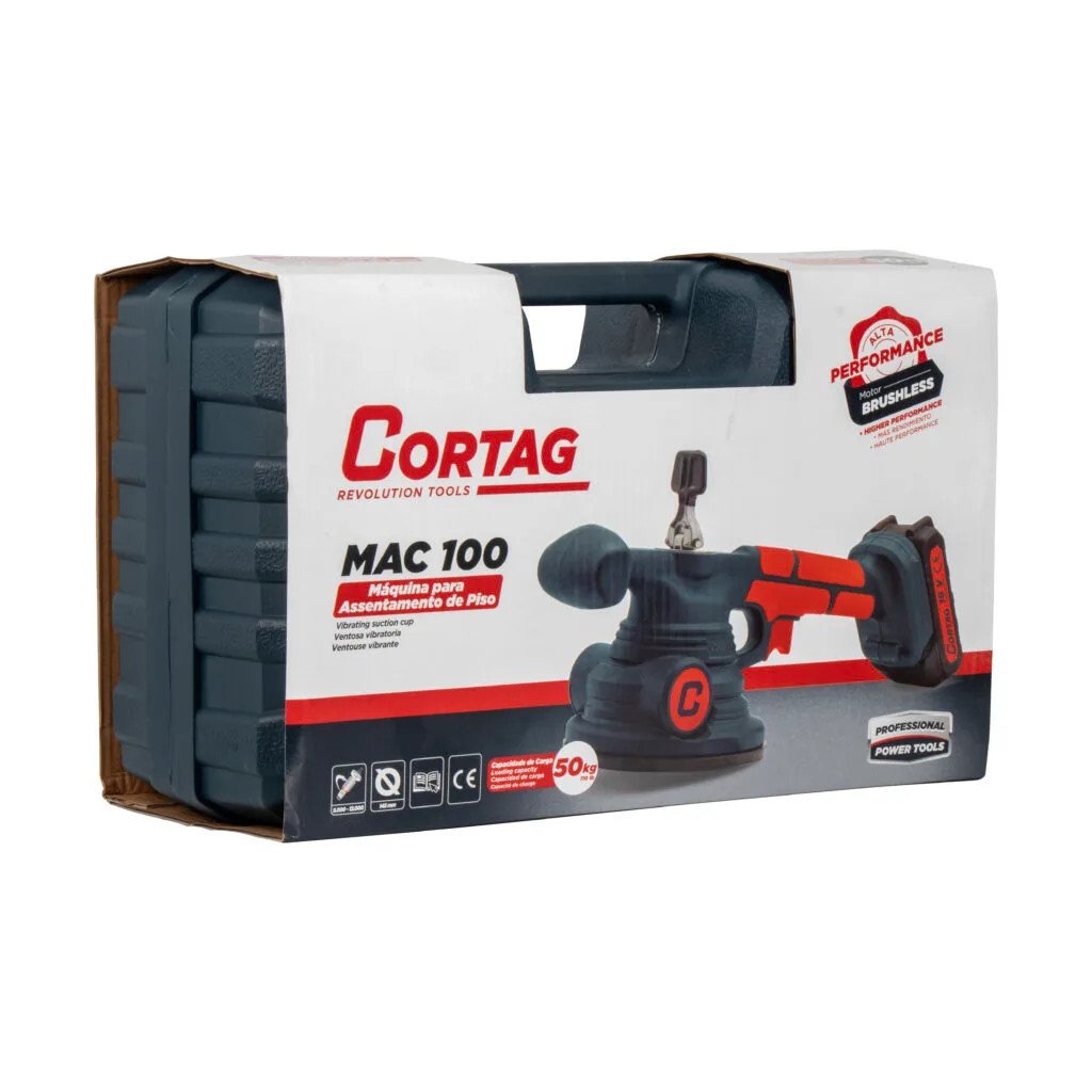 Maquina assentar piso Ventosa Vibratória MAC–100 c\ maleta