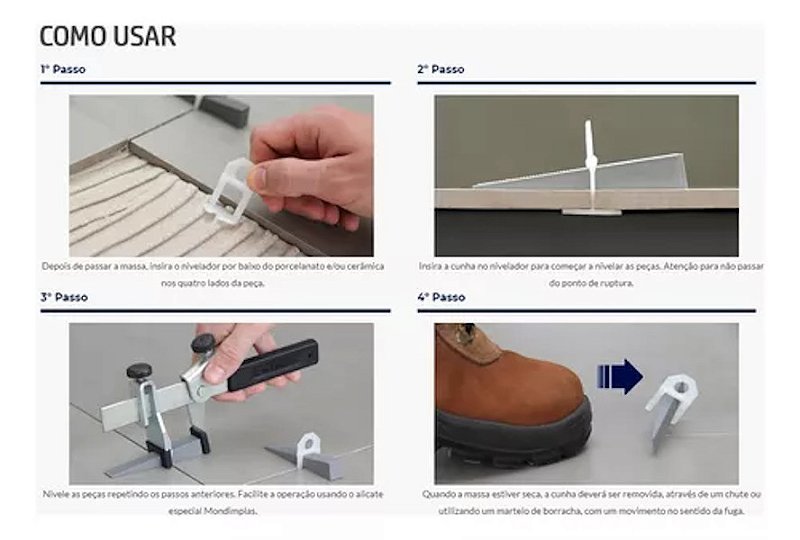 Nivelador Espaçador Piso Porcelanato Fit Eco 1 mm Vd 1000 PC