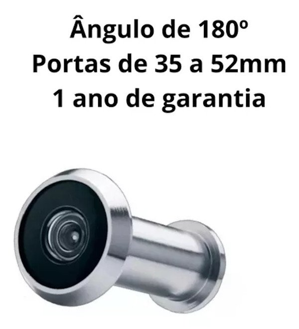 Olho Mágico Visor para porta Latão 35-52 Cromado Brasfort