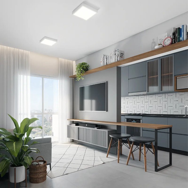 Painel LED Sobrepor 18W Avant Alumínio 6500K Branco Frio