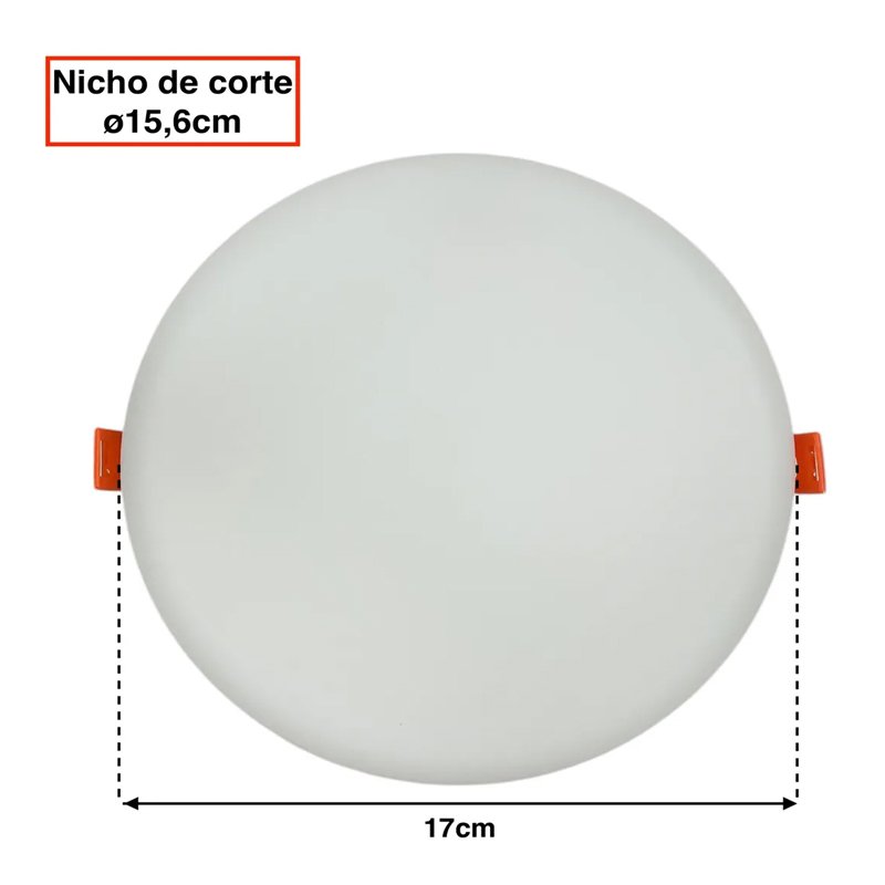 Painel Plafon LED 24w Embutir Redondo Borda Infinita 4000k