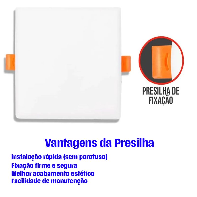 Painel Plafon LED 36w Embutir Quadrado Borda Infinita 4000k