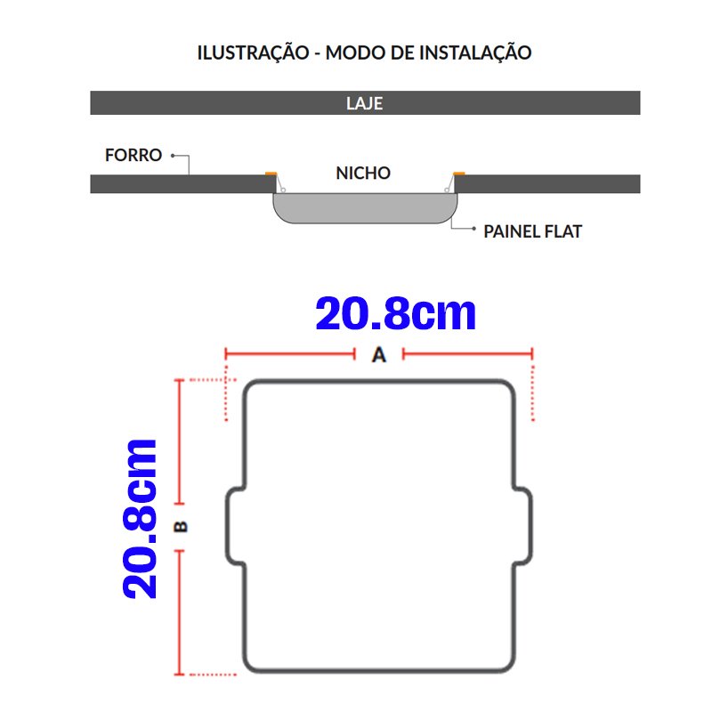 Painel Plafon LED 36w Embutir Quadrado Borda Infinita 4000k