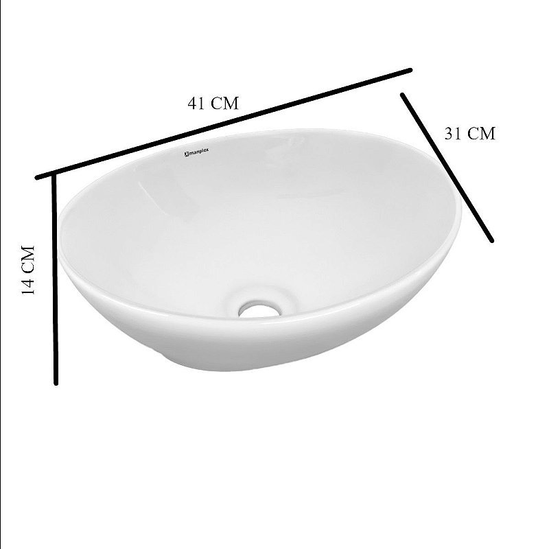 Pia Banheiro Cuba apoio Sobrepor Louça Ceramica Oval Branco