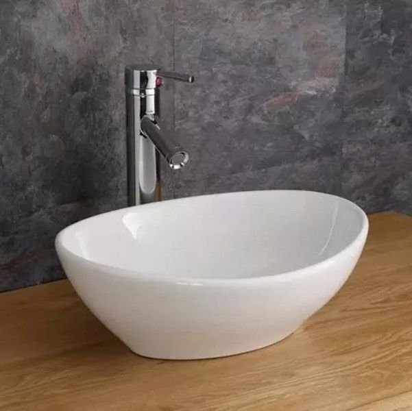 Pia Banheiro Cuba apoio Sobrepor Louça Ceramica Oval Branco