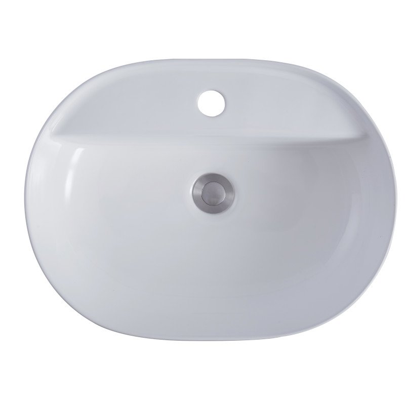 Pia Banheiro Cuba Oval Premium Sobrepor Cerâmica 50cm Zagone