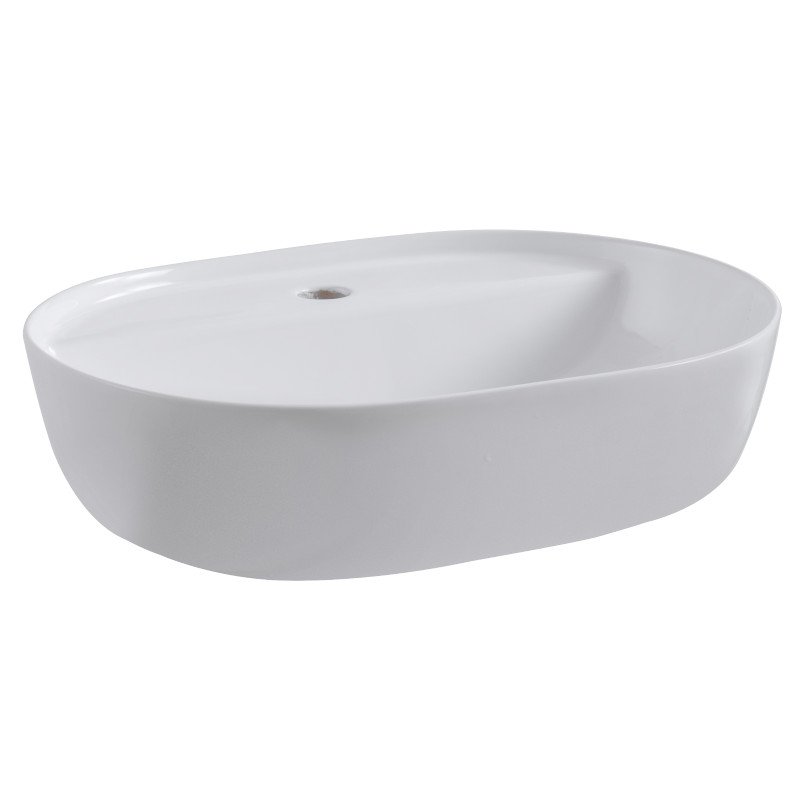 Pia Banheiro Cuba Oval Premium Sobrepor Cerâmica 50cm Zagone